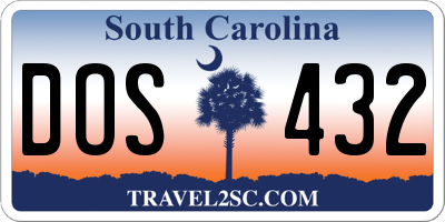 SC license plate DOS432