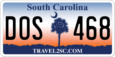 SC license plate DOS468