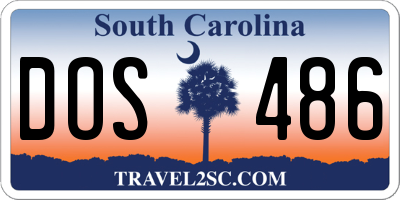 SC license plate DOS486