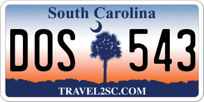 SC license plate DOS543