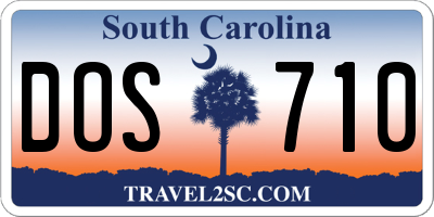 SC license plate DOS710