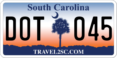 SC license plate DOT045