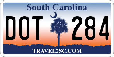 SC license plate DOT284