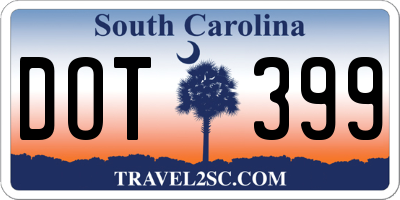 SC license plate DOT399