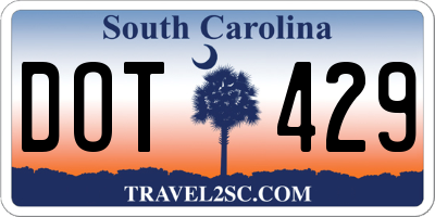 SC license plate DOT429