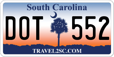 SC license plate DOT552