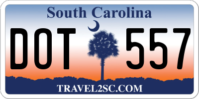 SC license plate DOT557