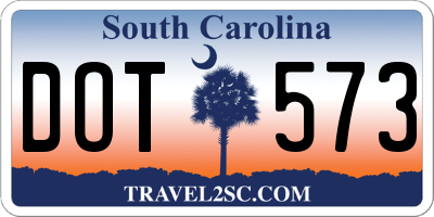 SC license plate DOT573