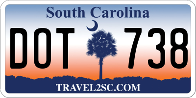 SC license plate DOT738