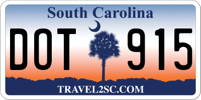 SC license plate DOT915