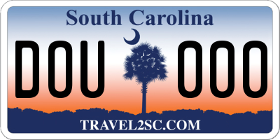 SC license plate DOU000