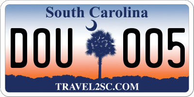 SC license plate DOU005