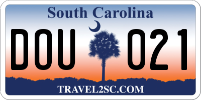 SC license plate DOU021