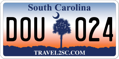 SC license plate DOU024