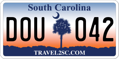 SC license plate DOU042