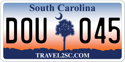 SC license plate DOU045