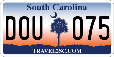 SC license plate DOU075