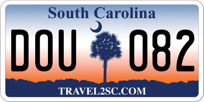 SC license plate DOU082