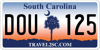 SC license plate DOU125