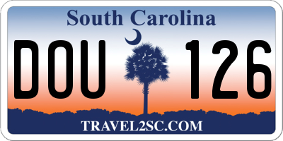 SC license plate DOU126