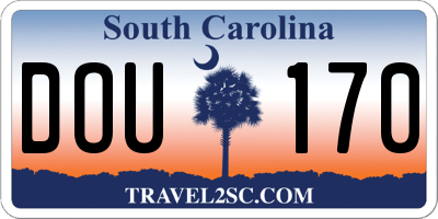 SC license plate DOU170