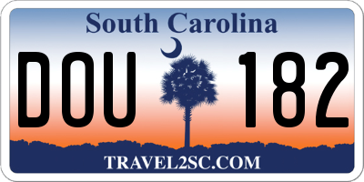 SC license plate DOU182