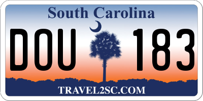 SC license plate DOU183