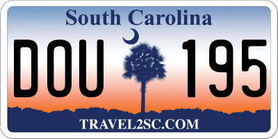 SC license plate DOU195