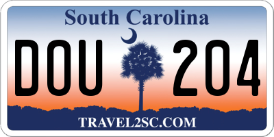 SC license plate DOU204