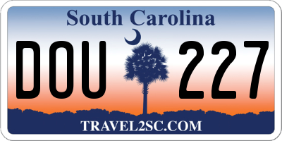 SC license plate DOU227