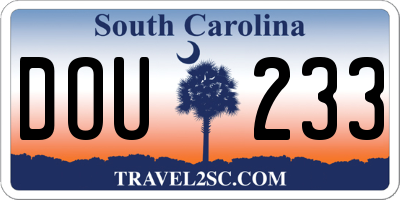 SC license plate DOU233
