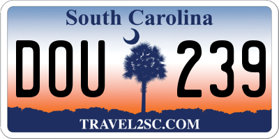 SC license plate DOU239