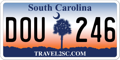 SC license plate DOU246