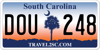 SC license plate DOU248