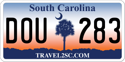 SC license plate DOU283