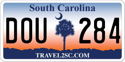 SC license plate DOU284