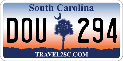 SC license plate DOU294