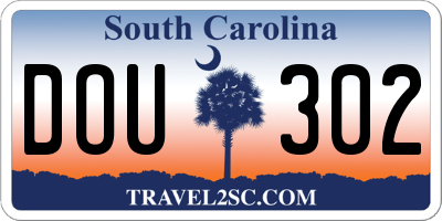 SC license plate DOU302