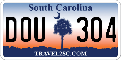 SC license plate DOU304