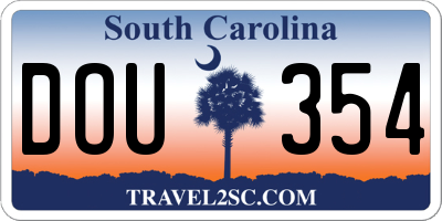 SC license plate DOU354