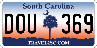 SC license plate DOU369