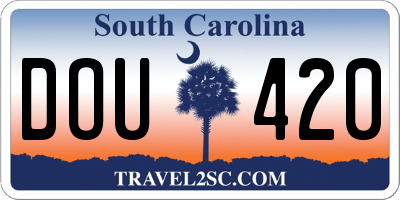 SC license plate DOU420
