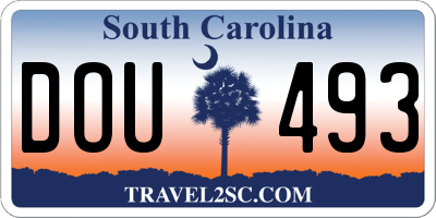 SC license plate DOU493