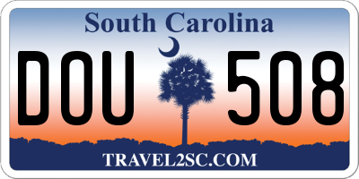 SC license plate DOU508