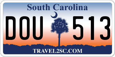 SC license plate DOU513