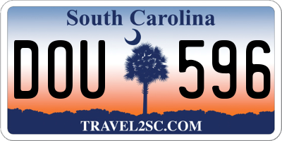 SC license plate DOU596