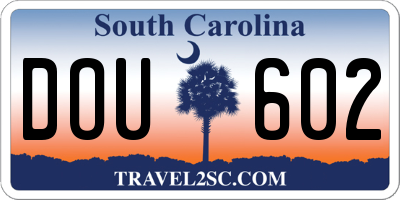 SC license plate DOU602