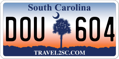SC license plate DOU604