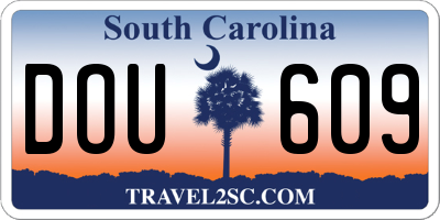 SC license plate DOU609