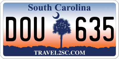 SC license plate DOU635